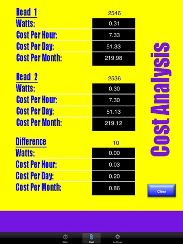 Electic Meter Cost Calculator HD screenshot 2