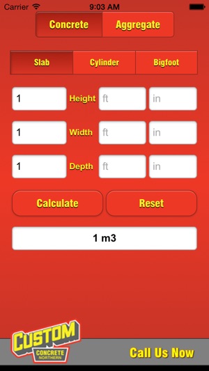 Custom Concrete Calculator