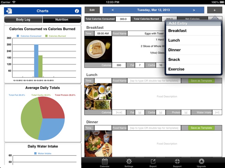 FoodJournal for iPad