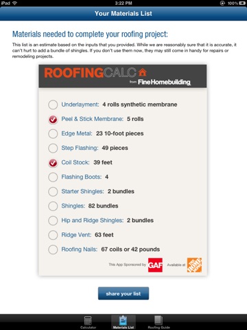 Roofing Calc from Fine Homebuilding screenshot 4
