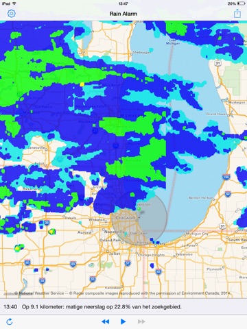 Rain Alarm XL - Rain Alerts and Live Doppler Radar Images screenshot 3