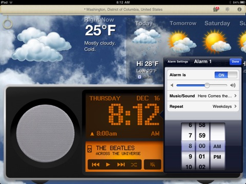 Alarm Clock & Weather HD - Digital Night Stand for iPad screenshot 2