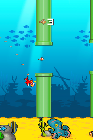 A Flappy Mega Shark FREE: Eats Tiny Bird Fish Adventure screenshot 3
