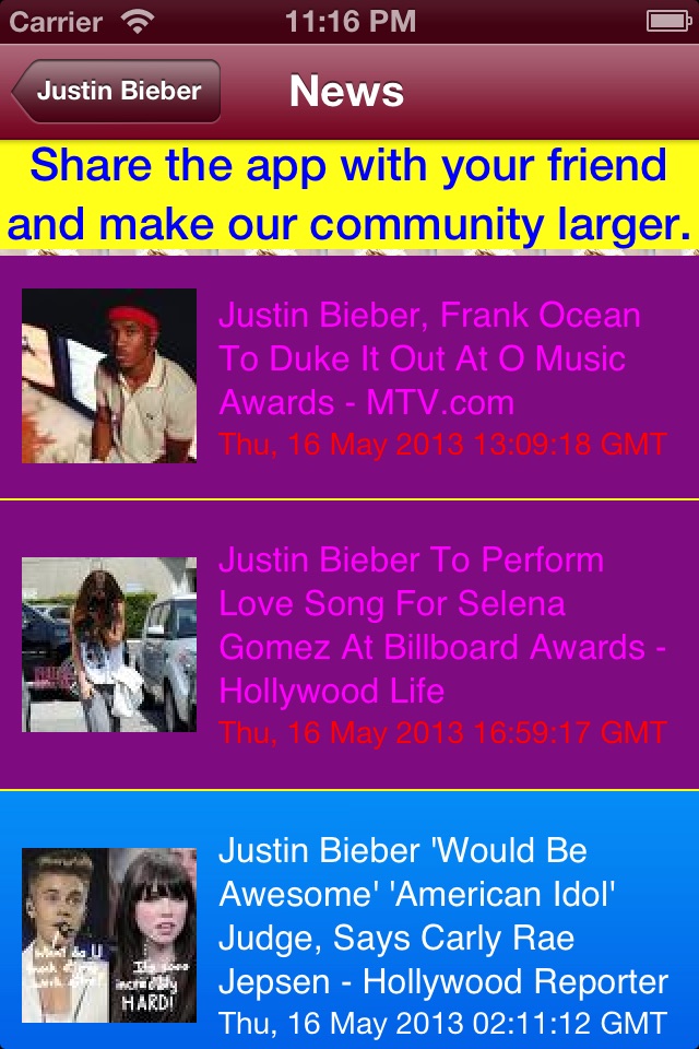 Photos, Videos, News, Animated Slides & More : Justin Bieber edition screenshot 2