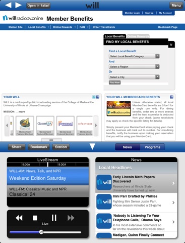 WILL Radio App for iPad screenshot 4