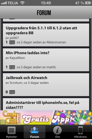 Info Forum för iPhone screenshot 2