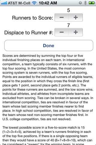 XC Scoring screenshot 2