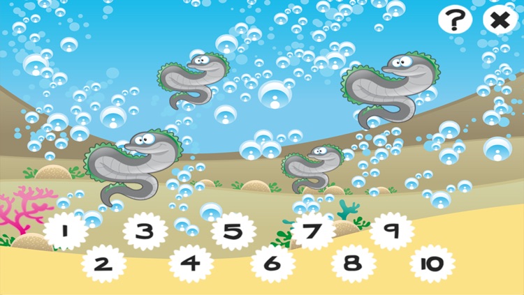 Ocean counting game for children: Learn to count the numbers 1-10 with the fish of the sea