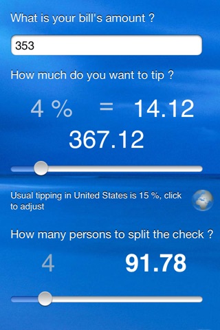 !iM: Tips calculator. Lite screenshot 3