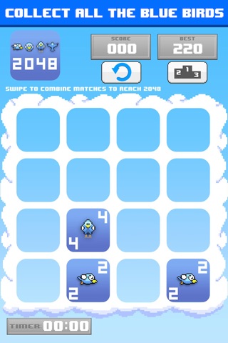 Blue Bird 2048 - Impossible Flappy Puzzle screenshot 3