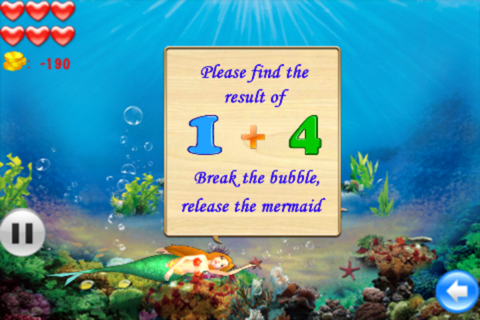 Save Mermaid - learning number and math games screenshot 2