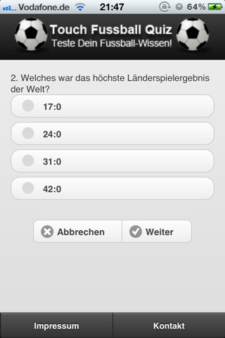 Touch Fussball Quiz screenshot 2