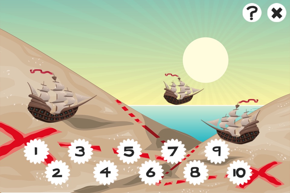 Pirate counting game for children: Learn to count the numbers 1-10 with the pirates of the ocean screenshot 2