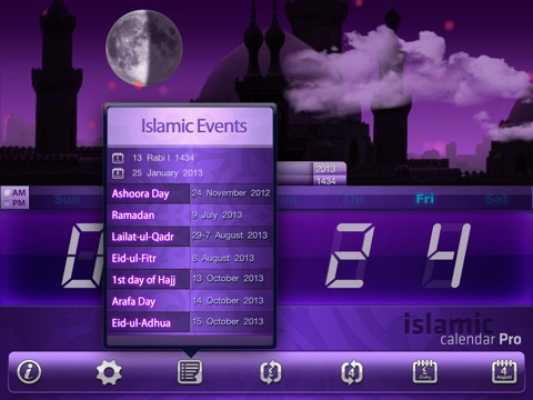 Islamic Calendar Pro For iPad - التقويم الإسلامي المطور للآيباد screenshot 4