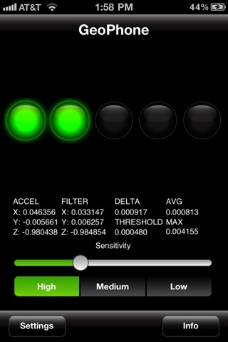 GeoPhone Vibration Detector screenshot 2