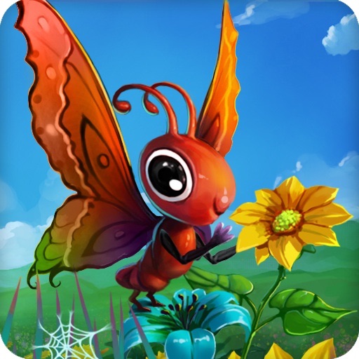 Butterfly Over Flowers HD icon