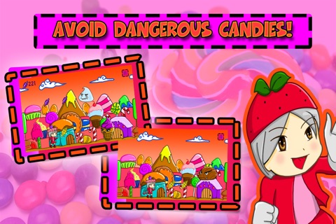 Cute Candy Girl - Bubble Gum Run in Cupcake Village screenshot 2