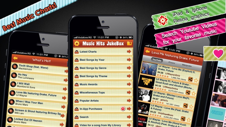 Music Hits Jukebox - Greatest Songs of All Time, Top 100 Lists and the Latest Charts