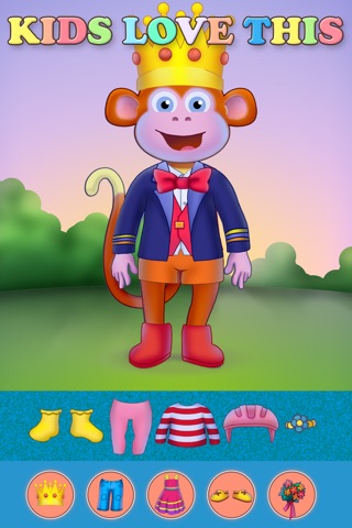 Little Girl Explorer and Funky Monkey - Free Kids Dressing Up Game screenshot 2