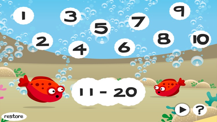 Ocean Counting Game for Children: Learn to count the numbers 1-20 in 7 languages