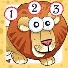 Savannah counting game for children: Learn to count the numbers 1-10 with safari animals