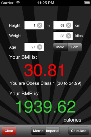 BMI / BMR Calculator screenshot 3