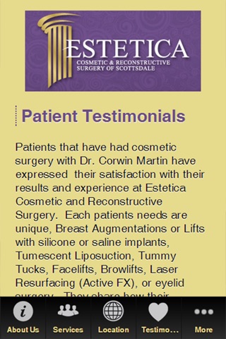Estetica Cosmetic and Reconstructive Surgery screenshot 2
