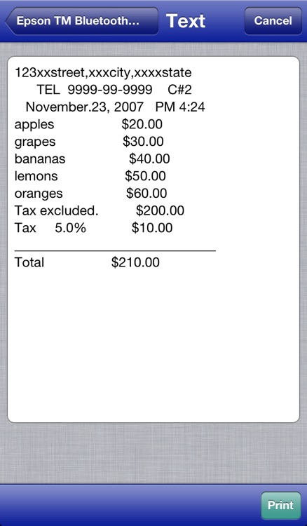 Epson TM Bluetooth Print