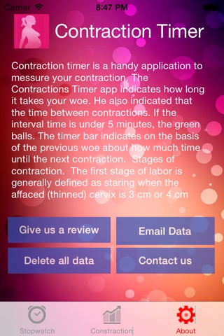 A contraction Timer screenshot 3
