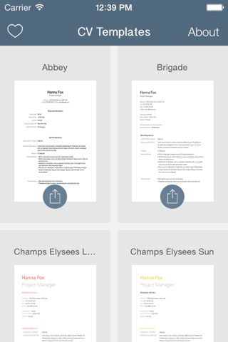 Templates for Pages CV screenshot 2