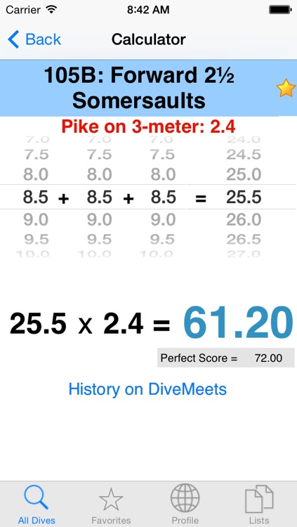 Dive List