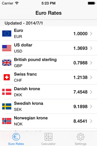 Euro Exchange Rates screenshot 2
