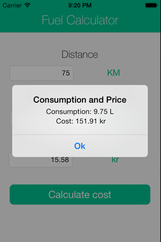 Mobile Fuel Calculator screenshot 3