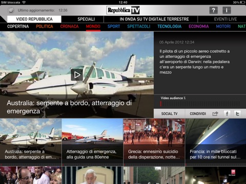 Repubblica TV per iPad screenshot 2