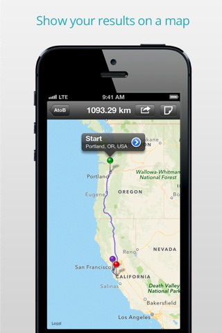 AtoB Distance Calculator PRO - easy and fast air or car route measurement from A to B for travel and more screenshot 3