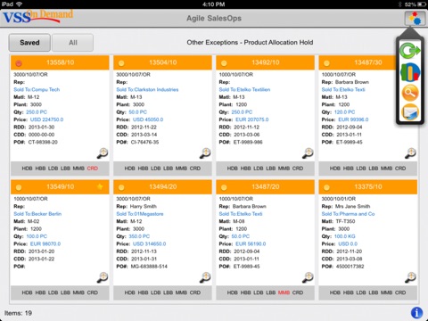 Скриншот из Agile SalesOps - SAP Order Management Cockpit
