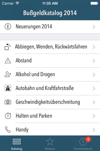 Bußgeldkatalog 2014 - Bussgeld Katalog mit neuem Punktesystem für Blitzer und andere Verstöße screenshot 2