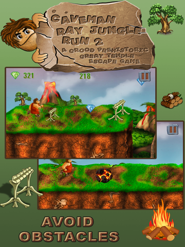 穴居人のジャングルラン：グレート恐竜脱出ゲーム - 無料版のおすすめ画像2