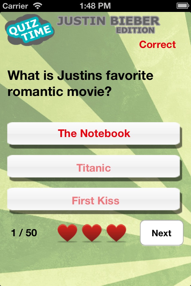 Quiz Time- Justin Bieber Edition screenshot 2