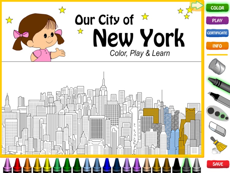 Our City Of New York, Color, Play And Learn, Activity Book