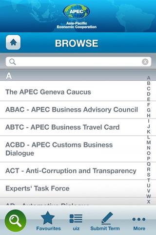 APEC Glossary screenshot 2