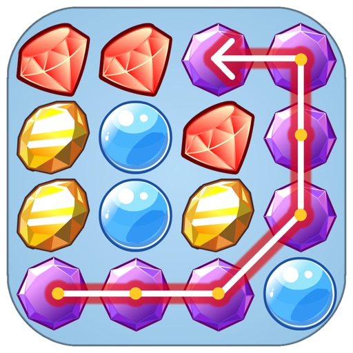 Jewels Pop - one touch drawing 3match game iOS App