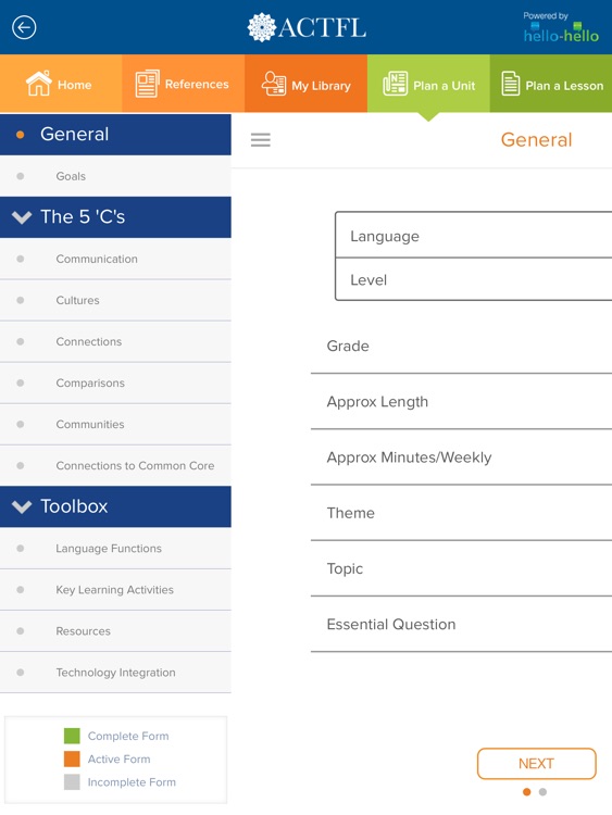 ACTFL Unit and Lesson Planner