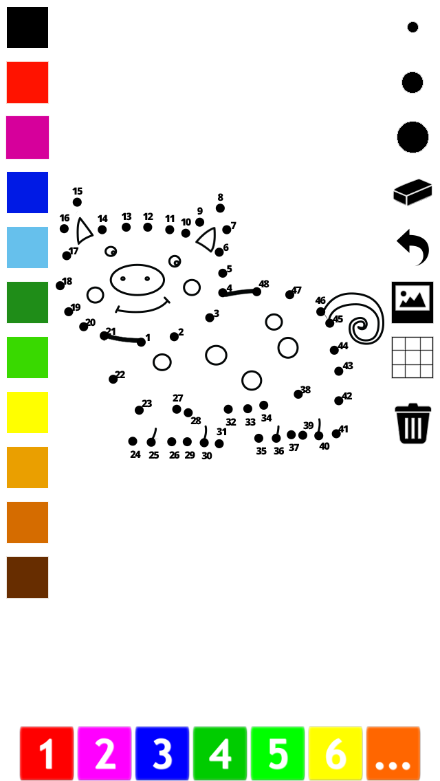 子どもたちのための番号でペイント。 塗り絵、 動物、熊、犬、馬、豚、ウサギ及びラットのドット、ゲームや演習を接続します。学ぶためのゲームやパズル、塗料や カウントのおすすめ画像3