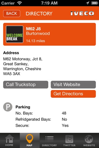 IVECO Hi-Stop UK Truckstop Directory screenshot 3