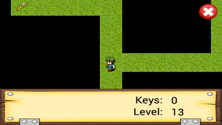 Pixel Maze Escape - Find keys to unlock doors and avoid dead end paths - Pixelated version