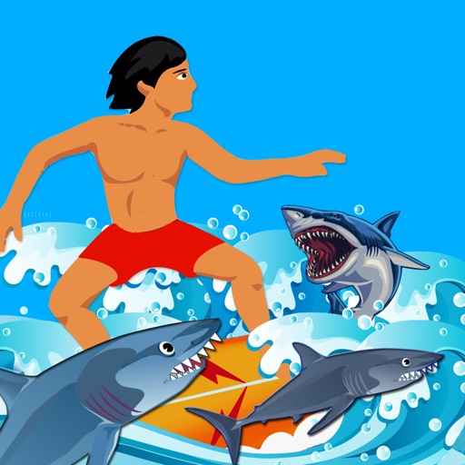 Surfer Snap Killer Shark Jaws over south Bikini Beach paranoia free iOS App