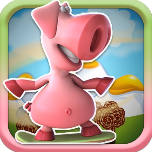 Food PIG skateboard racing mountain hill trick - free version icon