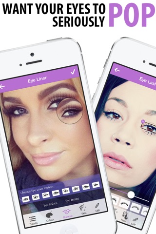 Selfie Eye Colour and Face Makeover PRO - Change your color or add galaxy, wild cat and rainbow contact lenses then add lashes, liner and eyebrows screenshot 2