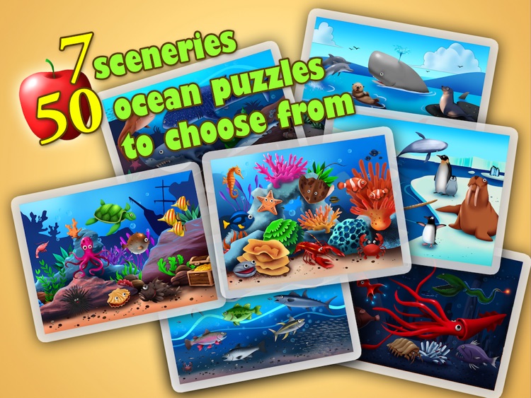 Ocean Jigsaw Puzzle 123 for iPad - Word Learning Puzzle Game for Kids screenshot-4